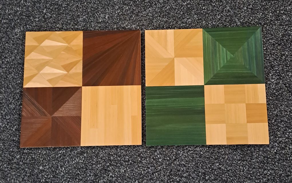 straw marquetry squares
